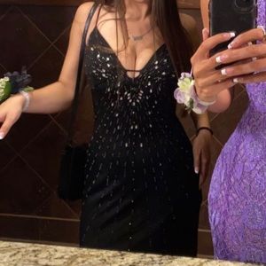 Black formal or prom dress/ with Jewels on it